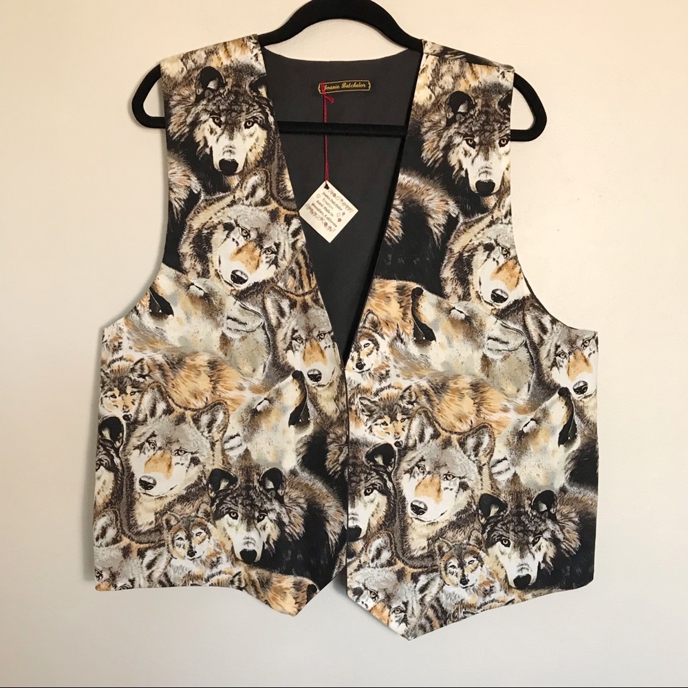 Joanie Batchelor Handmade Wolf Print Vest